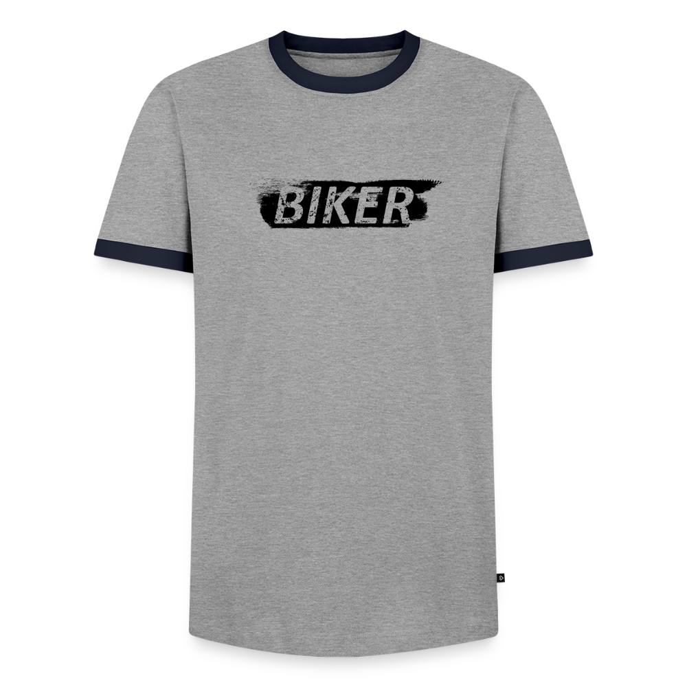 Männer Kontrast-T-Shirt - Grau/Navy 
