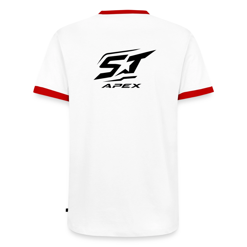 Männer Kontrast-T-Shirt - Weiß/Rot 