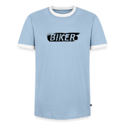 Männer Kontrast-T-Shirt - Hellblau/Weiß 