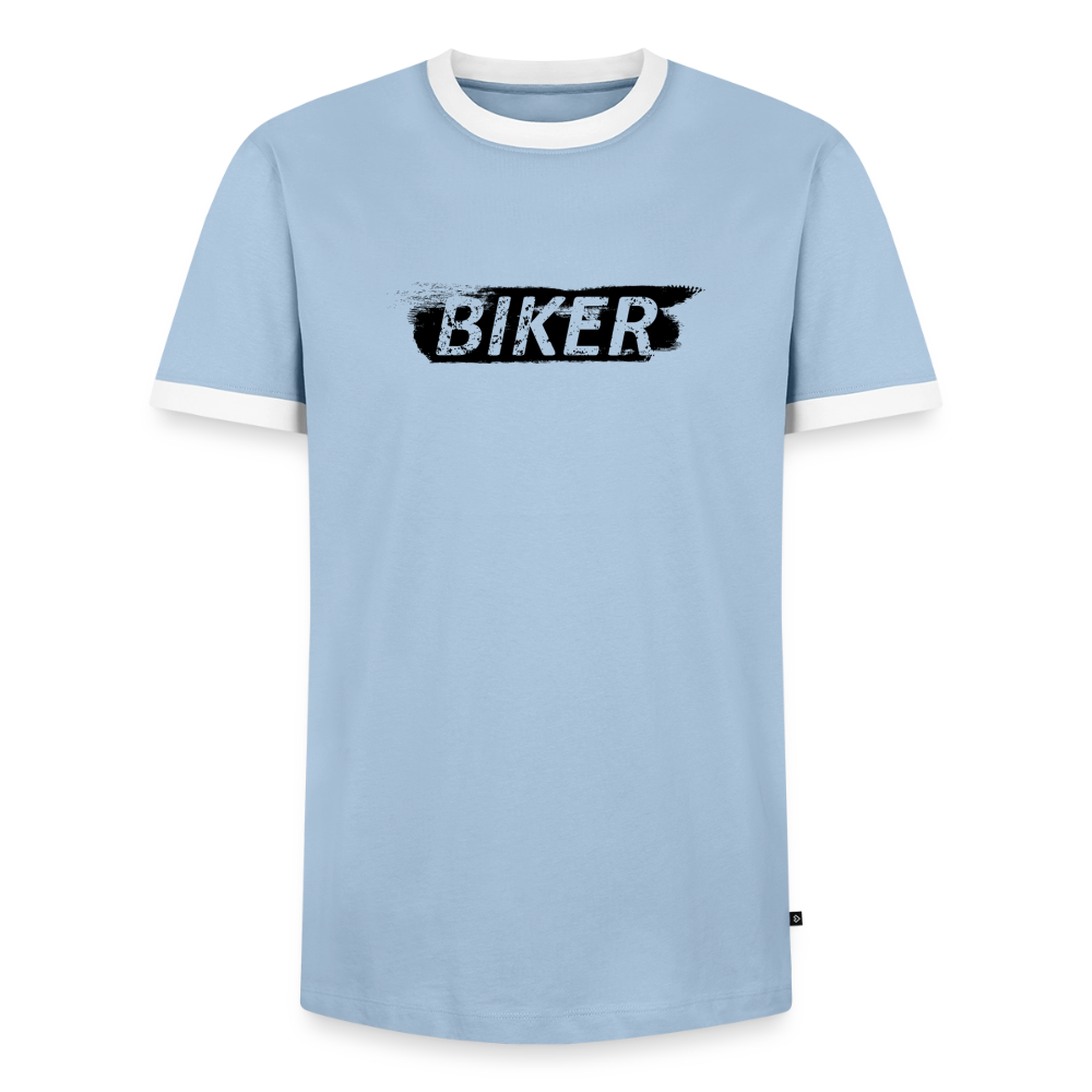 Männer Kontrast-T-Shirt - Hellblau/Weiß 