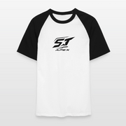 Männer Baseball-T-Shirt - Weiß/Schwarz