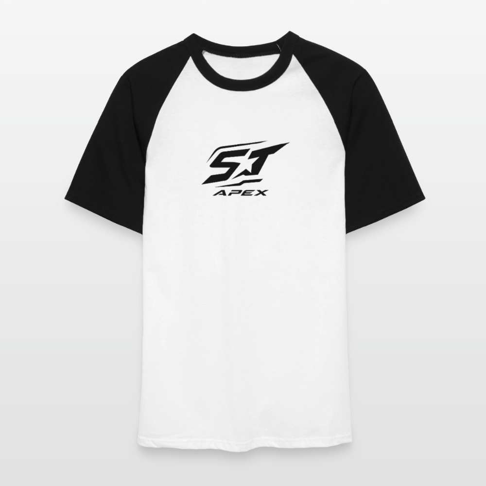Männer Baseball-T-Shirt - Weiß/Schwarz