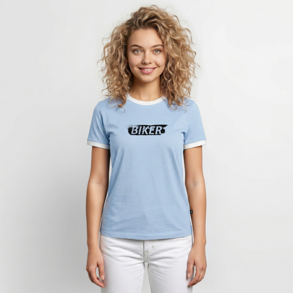 Männer Kontrast-T-Shirt - Hellblau/Weiß 