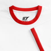 Männer Kontrast-T-Shirt - Weiß/Rot 