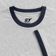 Männer Kontrast-T-Shirt - Grau/Navy 