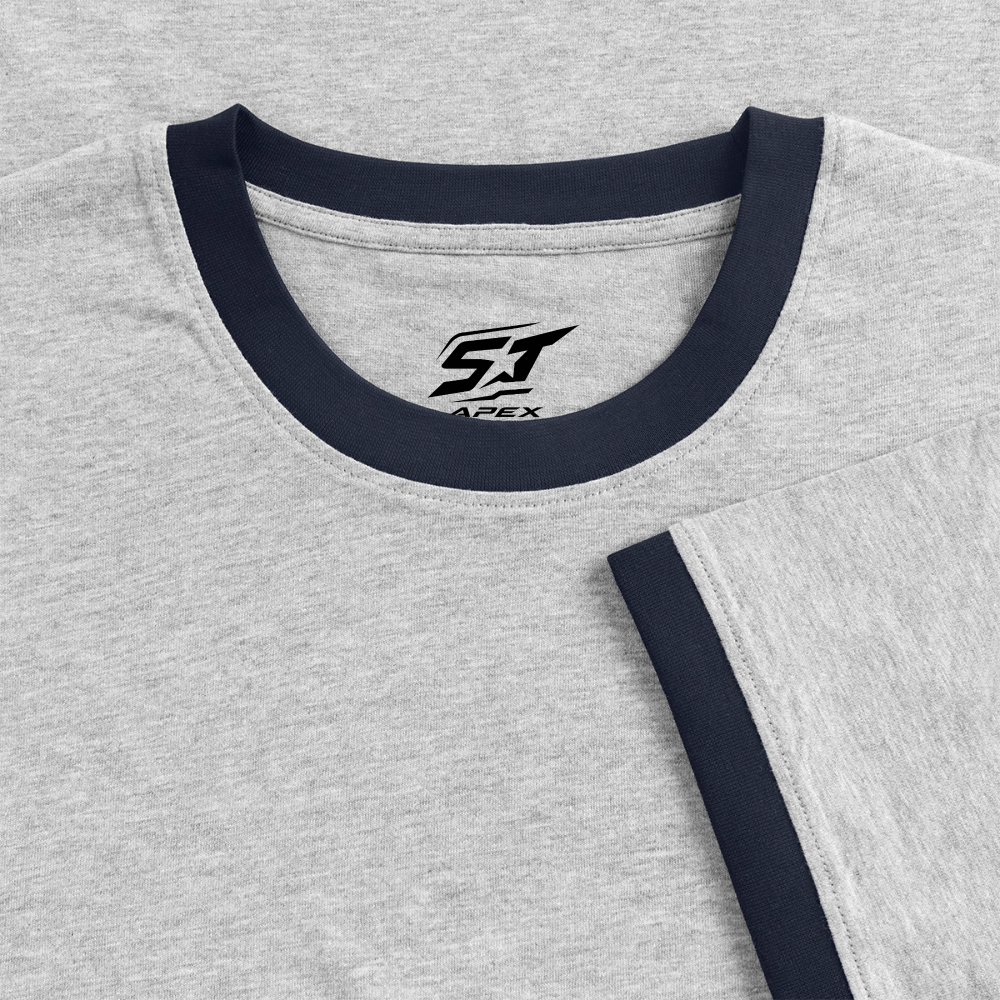 Männer Kontrast-T-Shirt - Grau/Navy 