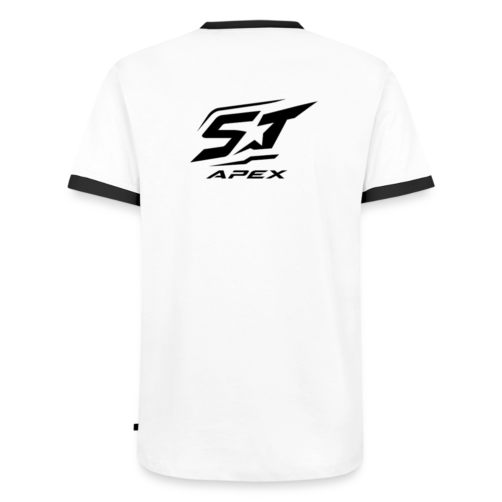 Männer Kontrast-T-Shirt - Weiß/Schwarz