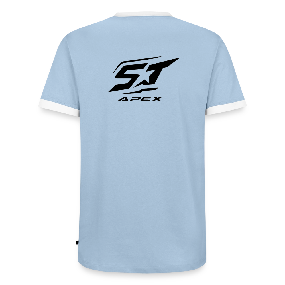 Männer Kontrast-T-Shirt - Hellblau/Weiß 