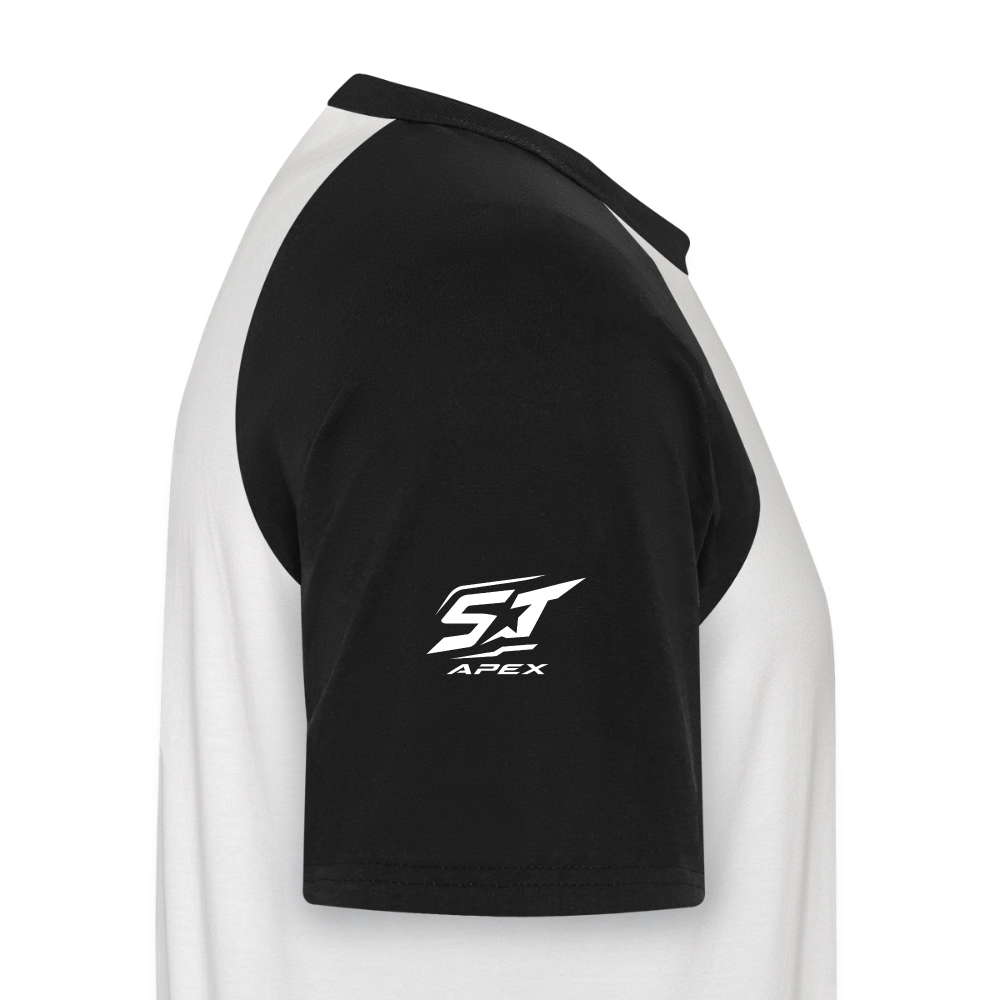Männer Baseball-T-Shirt - Weiß/Schwarz