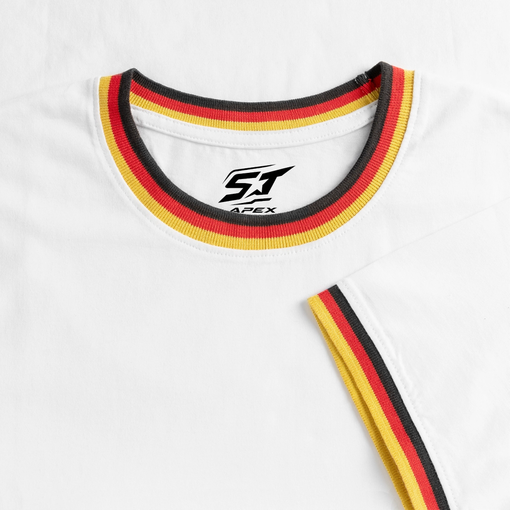 Männer Kontrast-T-Shirt - Weiß/Dreifarbig