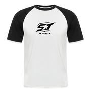 Männer Baseball-T-Shirt - Weiß/Schwarz