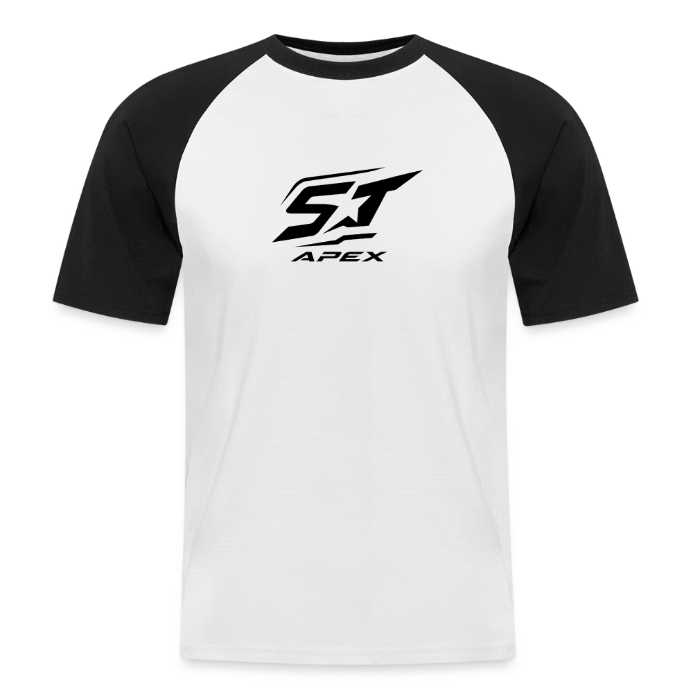 Männer Baseball-T-Shirt - Weiß/Schwarz
