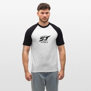 Männer Baseball-T-Shirt - Weiß/Schwarz