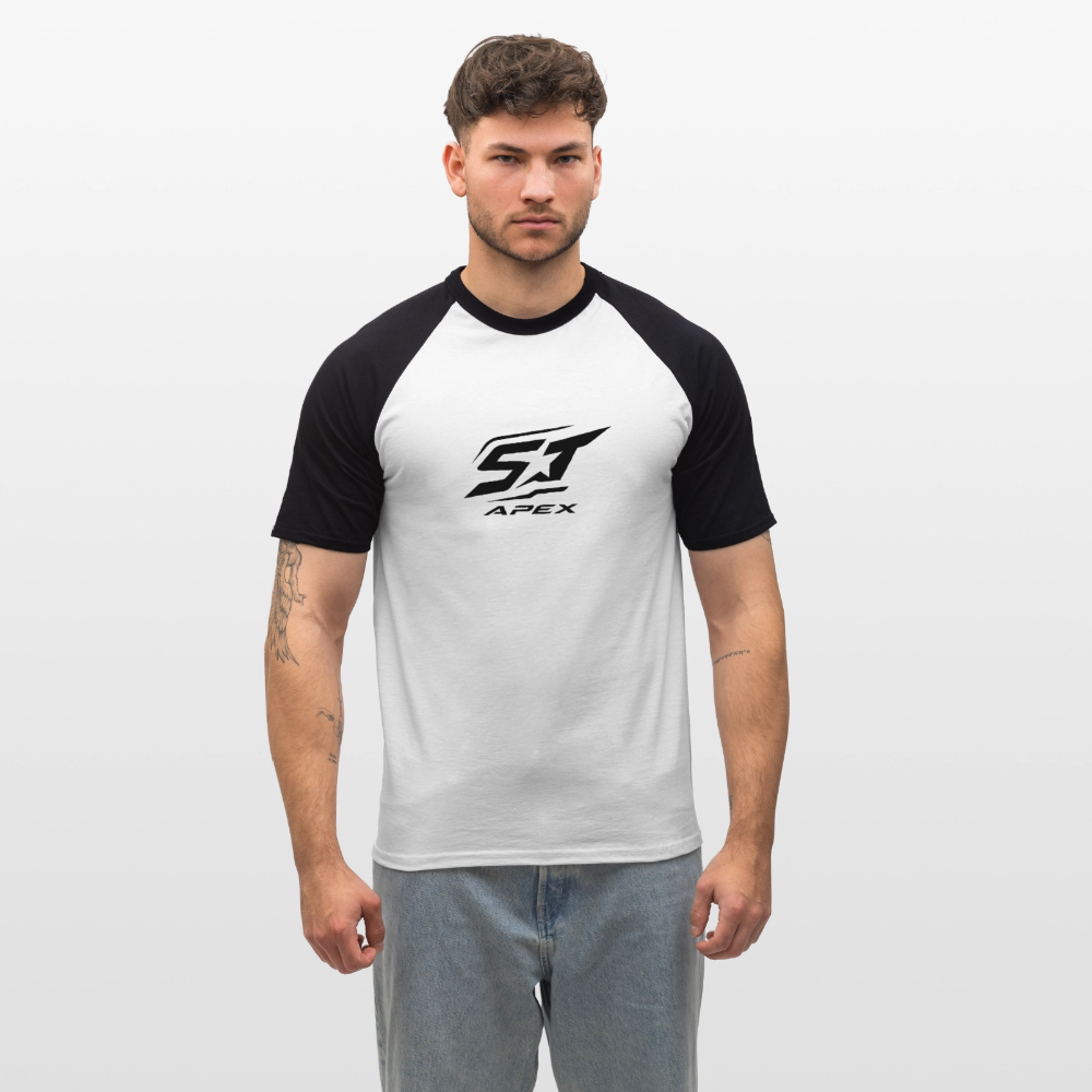 Männer Baseball-T-Shirt - Weiß/Schwarz