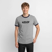 Männer Kontrast-T-Shirt - Grau/Navy 