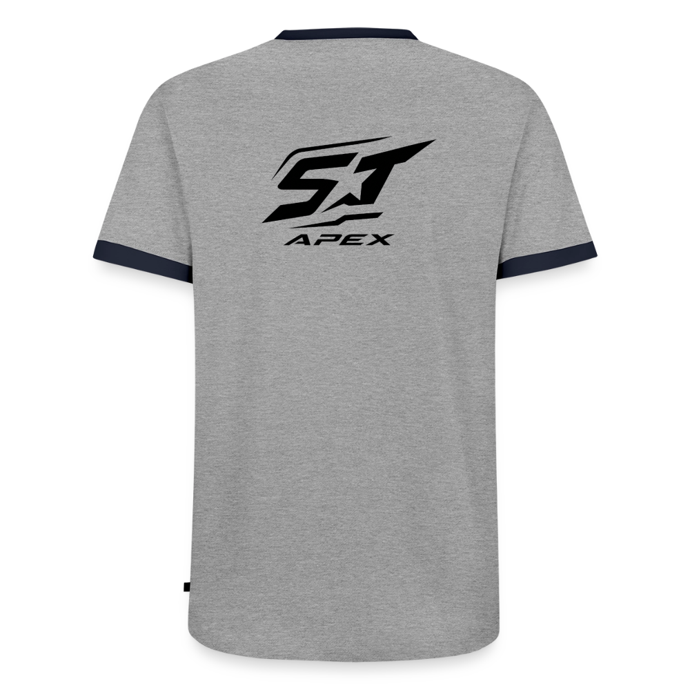 Männer Kontrast-T-Shirt - Grau/Navy 