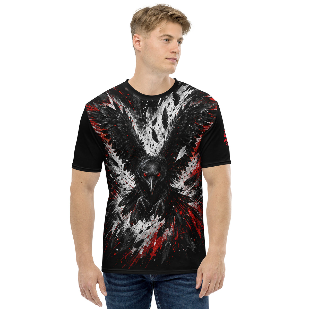 ST-APEX Blackwing Unisex Performance Shirt in Schwarz, Weiss und Rot – Produktansicht