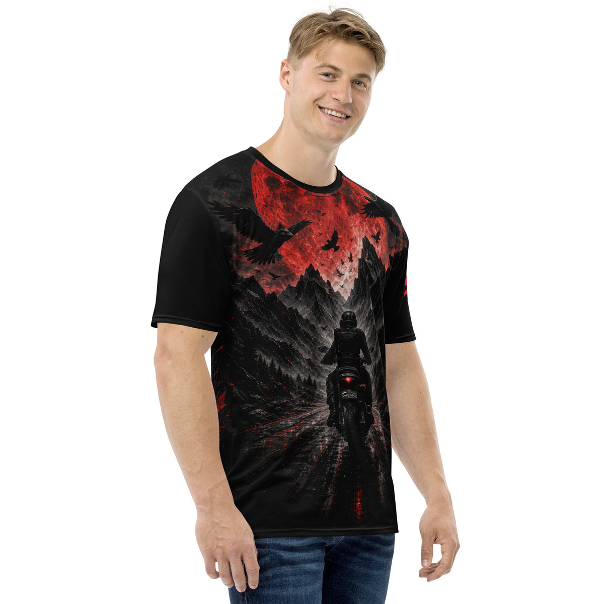 ST-APEX Blood Moon 3 Unisex Performance Shirt in Schwarz, Rot und Dunkelgrau – Produktansicht