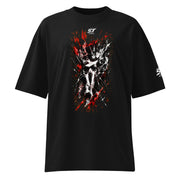 ST-APEX Chaos Core 2 Bio-Baumwoll Oversize T-Shirt in Schwarz, Rot und Weiss – Produktansicht