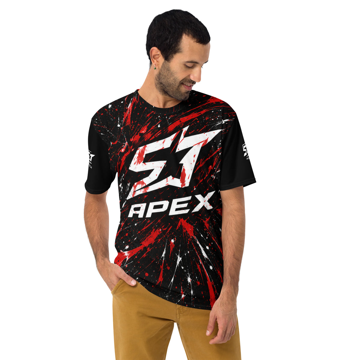 ST-APEX Chaos Core 3 Unisex Performance Shirt in Schwarz, Rot und Weiss – Produktansicht