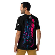 ST-APEX Cyberpunk Shadow Unisex Performance Shirt in Schwarz, Neon-Blau und Pink – Produktansicht