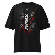 ST-APEX Limitless 2 Bio-Baumwoll Oversize T-Shirt in Schwarz, Grau und Rot – Produktansicht