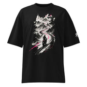 ST-APEX Lost Road Bio-Baumwoll Oversize T-Shirt in Schwarz, Grau und Rot – Produktansicht