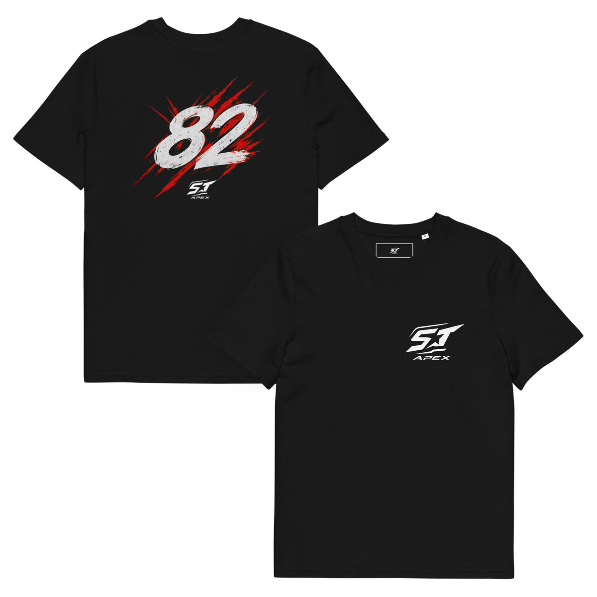 ST-APEX Made to Stand Out Vol. 5 – 82 Bio-Baumwoll T-Shirt in Schwarz, Rot und Weiss – Produktansicht