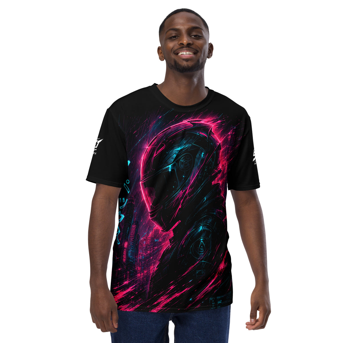 ST-APEX Neon Fury 3 Unisex Performance Shirt in Schwarz, Neon-Pink und Blau – Produktansicht