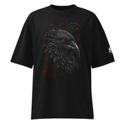 ST-APEX Nevermore 1 Bio-Baumwoll Oversize T-Shirt in Schwarz, Grau und Rot – Produktansicht
