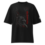 ST-APEX Nevermore 2 Bio-Baumwoll Oversize T-Shirt in Schwarz, Grau und Rot – Produktansicht