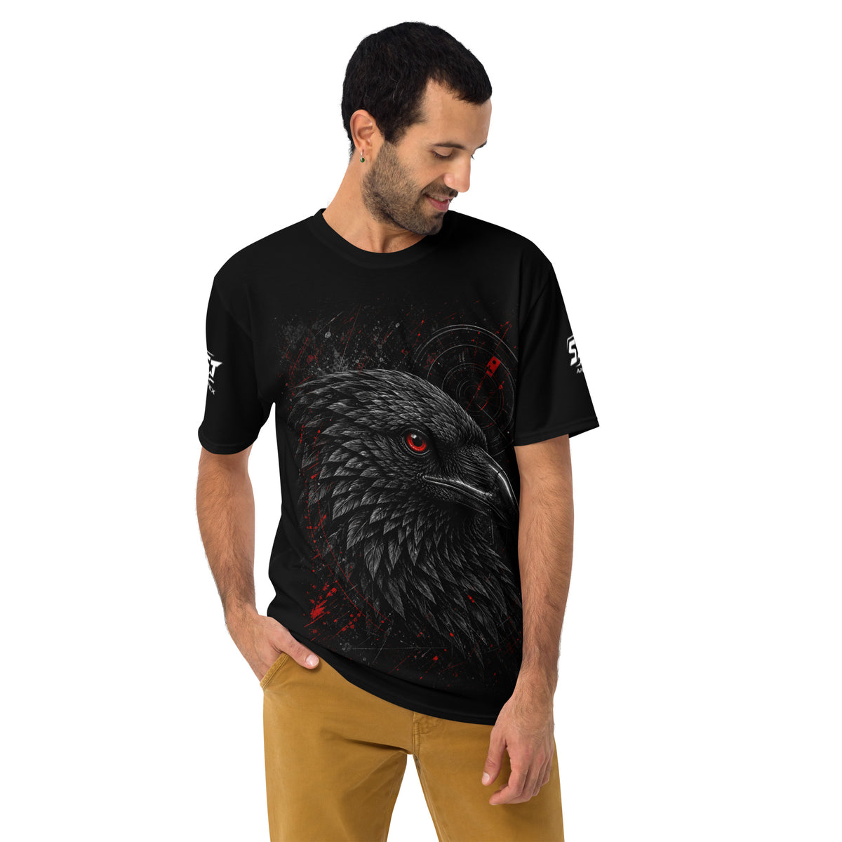 ST-APEX Nevermore Unisex Performance Shirt in Schwarz, Grau und Rot – Produktansicht