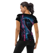 ST-APEX Night Siren 4 Damen Performance Shirt in Schwarz, Neon-Pink und Blau – Produktansicht