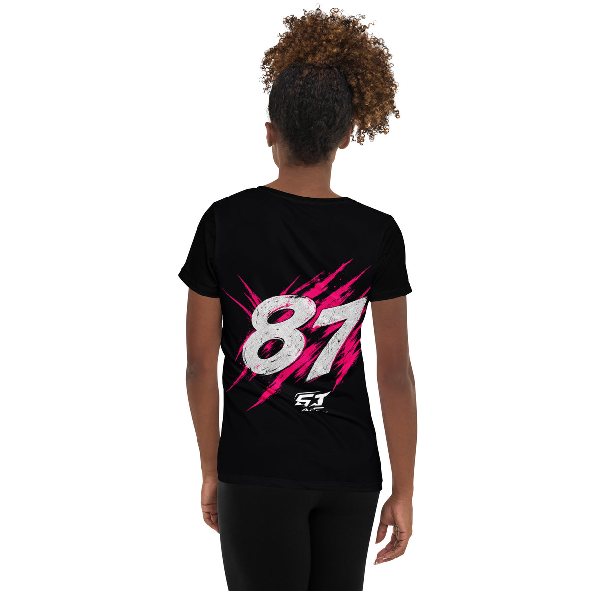 ST-APEX Racing 87 Damen Performance Shirt in Schwarz, Pink und Weiss – Produktansicht