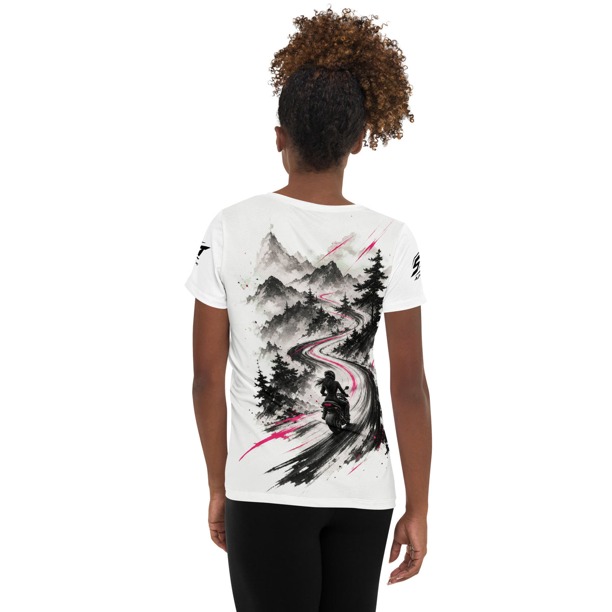 ST-APEX Road Freedom Damen Performance Shirt in Weiss, Schwarz und Pink – Produktansicht