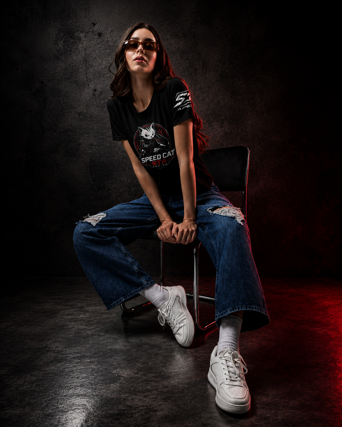 ST-APEX Damen T-Shirt Speed Cat Edition – Designansicht