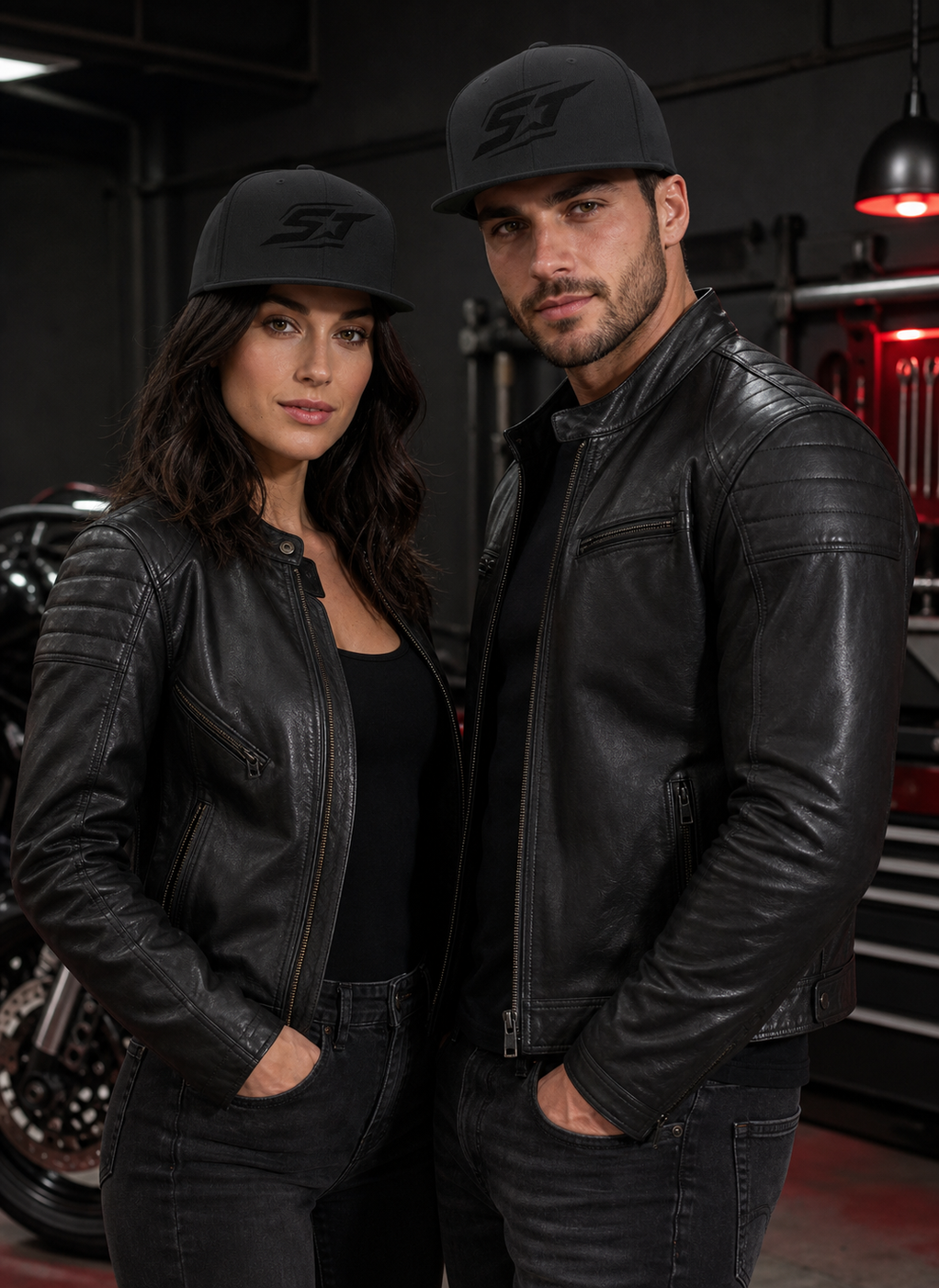 chwarze ST‑APEX Snapback mit dezentem Ton-in-Ton Logo