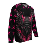 Wild Crown 1 Motorrad Jersey von ST‑APEX: kraftvolles Tiermotiv, intensive Pink-Akzente, lockere Passform und feuchtigkeitsableitendes Material.