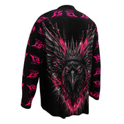Wild Crown 1 Motorrad Jersey von ST‑APEX: kraftvolles Tiermotiv, intensive Pink-Akzente, lockere Passform und feuchtigkeitsableitendes Material.