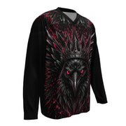 Wild Crown 2 Motorrad Jersey von ST‑APEX: dunkles Tiermotiv, rote Details, lockere Passform und funktionales Material für einen markanten Look.