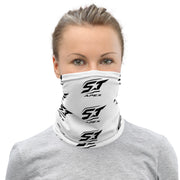 Weißes ST-APEX Signature Schlauchtuch mit schwarzem Logo-Allover-Muster